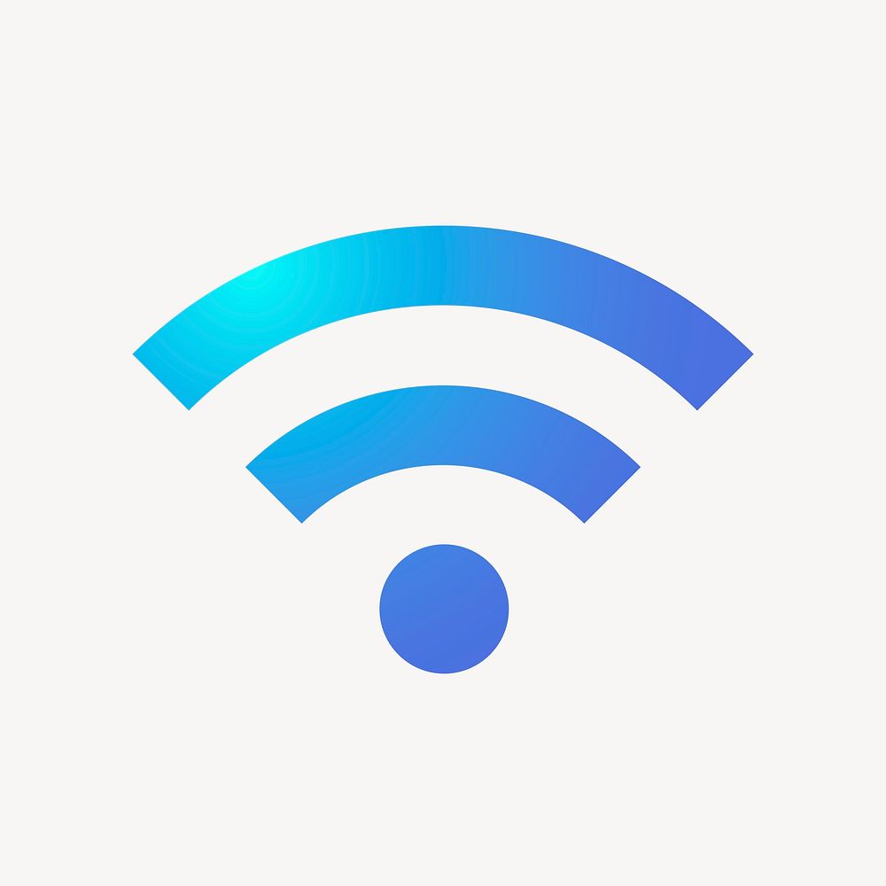 Wifi network icon, aesthetic gradient design psd