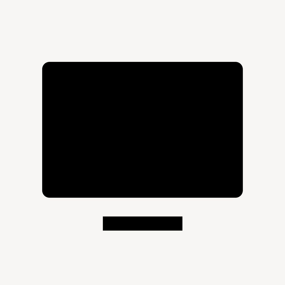 Computer screen icon, flat graphic psd