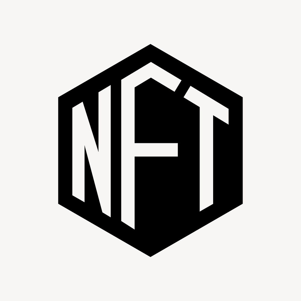 NFT cryptocurrency icon, flat graphic psd