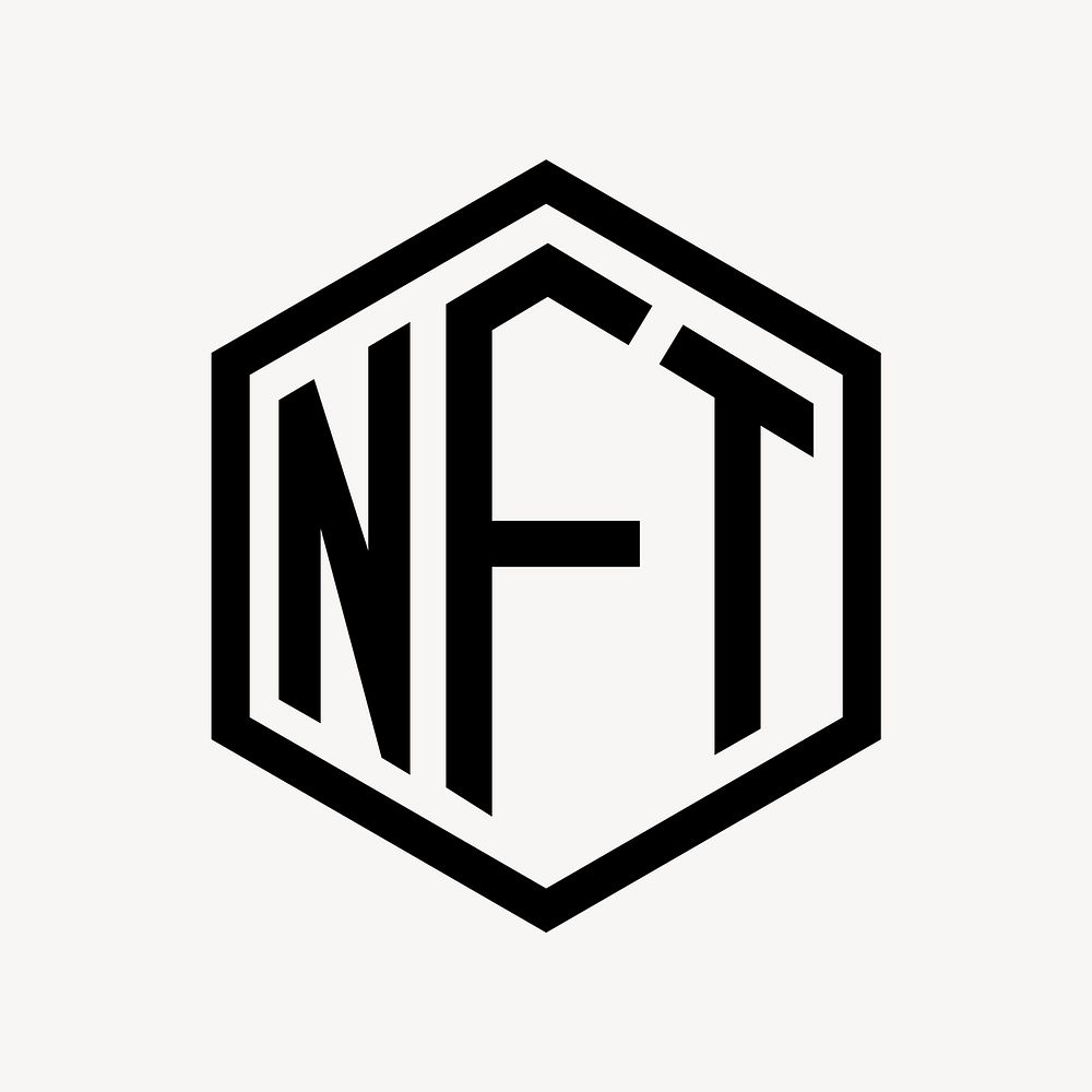 NFT cryptocurrency icon, flat graphic