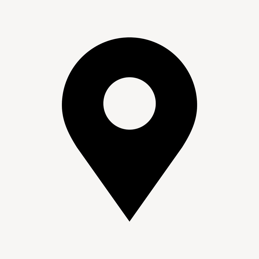 Location pin icon, flat graphic psd