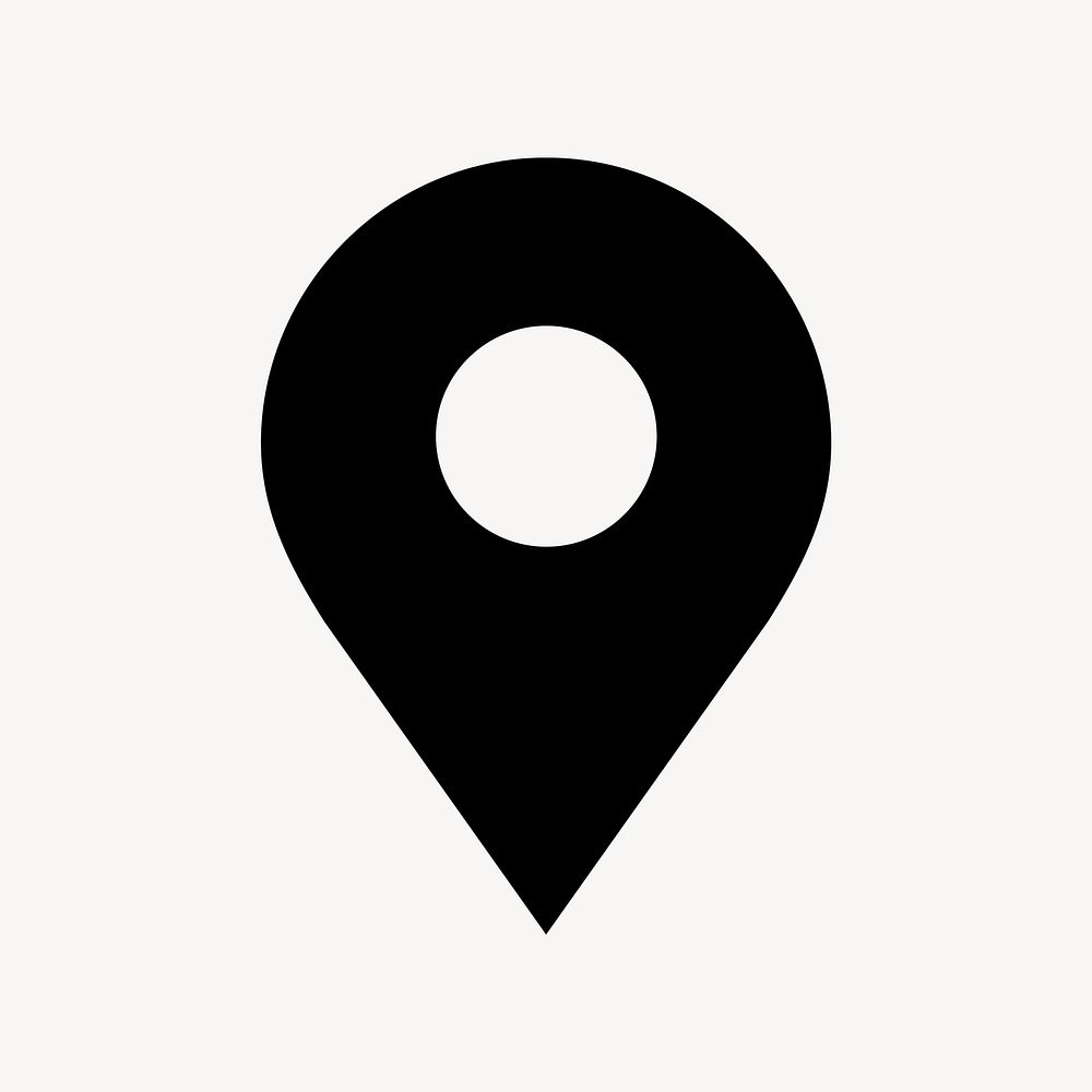 Location pin icon, flat graphic vector