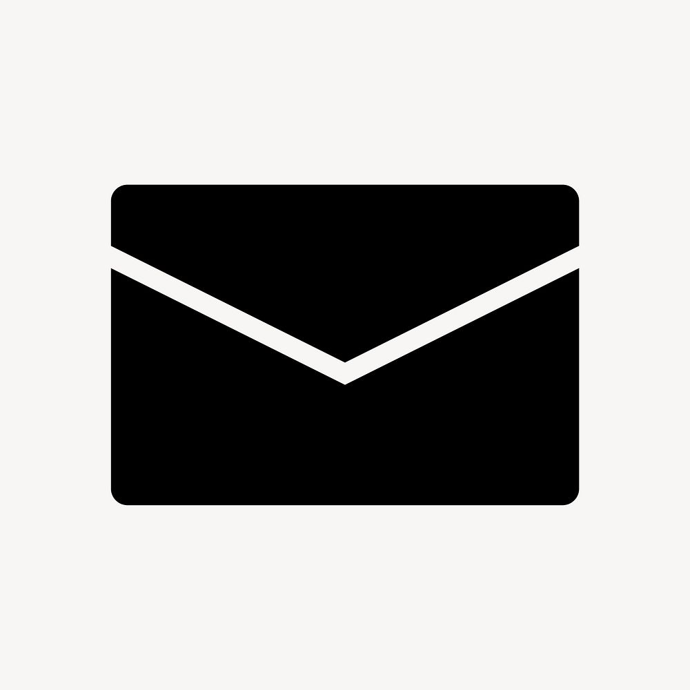 Envelope email icon, flat graphic psd