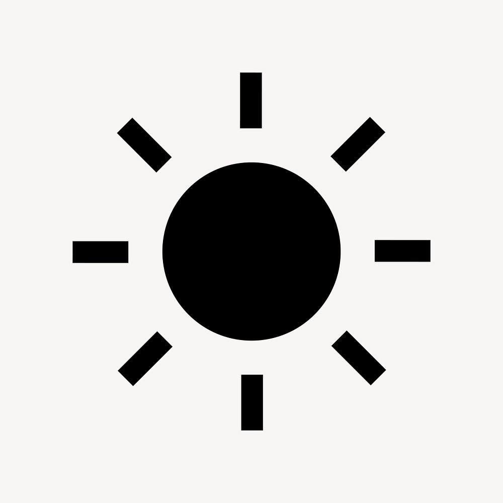 Sun, weather icon, flat graphic vector