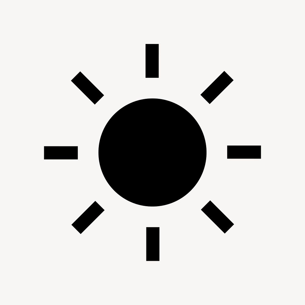Sun, weather icon, flat graphic psd