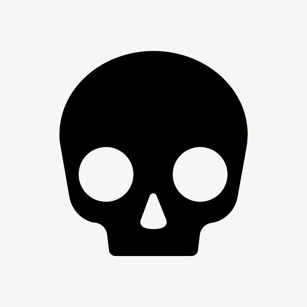 Human skull icon, flat graphic vector