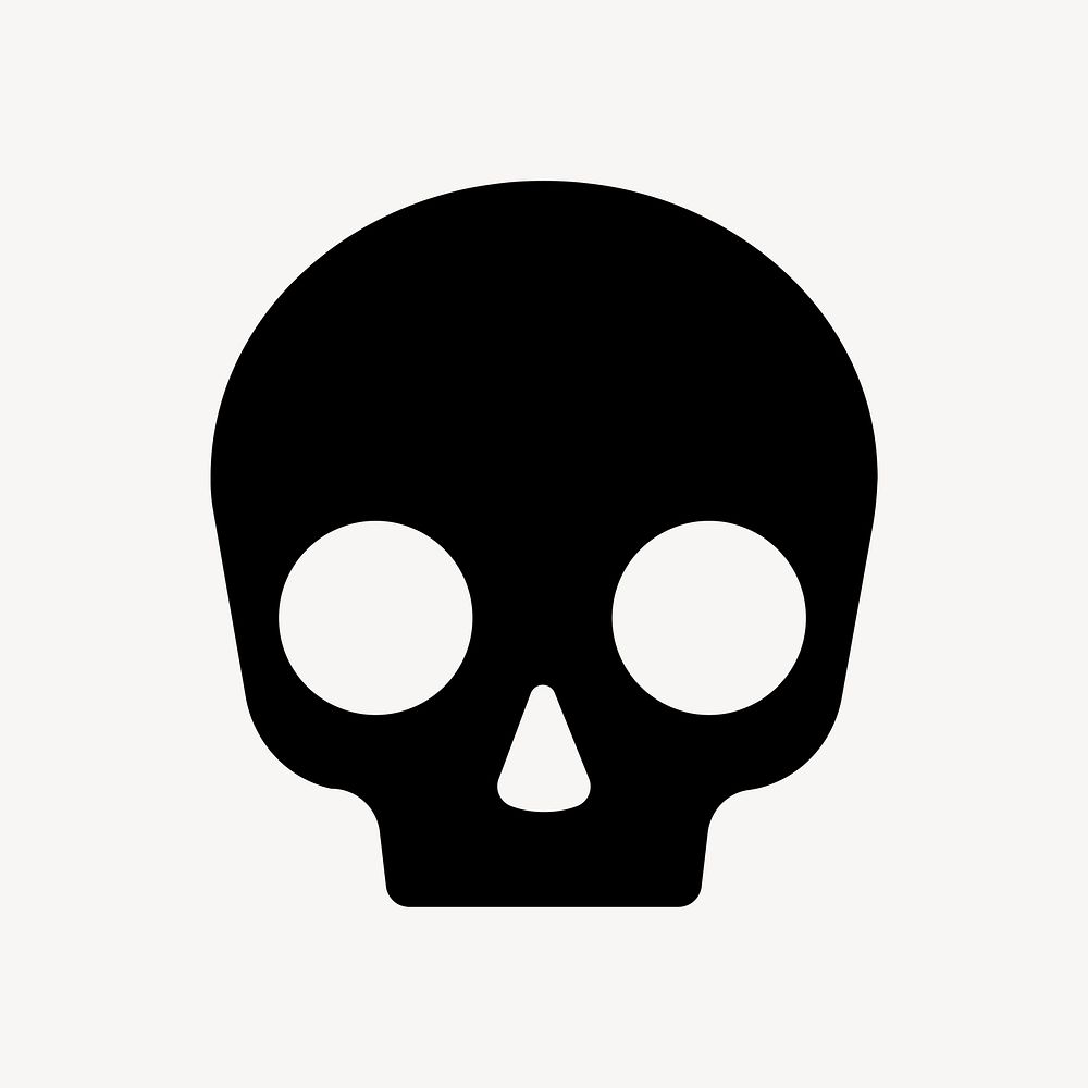 Human skull icon, flat graphic psd