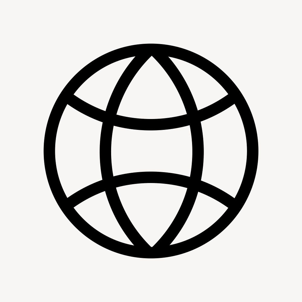 Globe grid icon, flat graphic vector