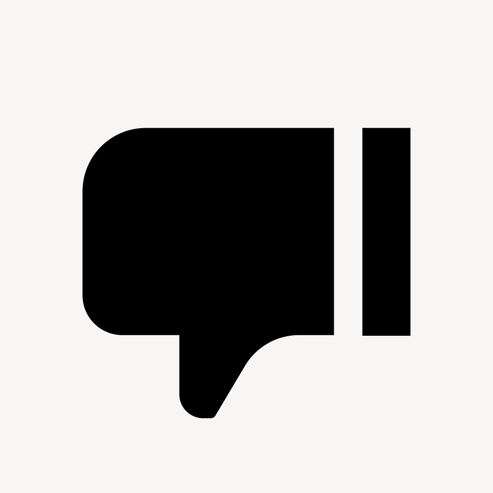 Thumbs down, dislike icon, flat graphic psd