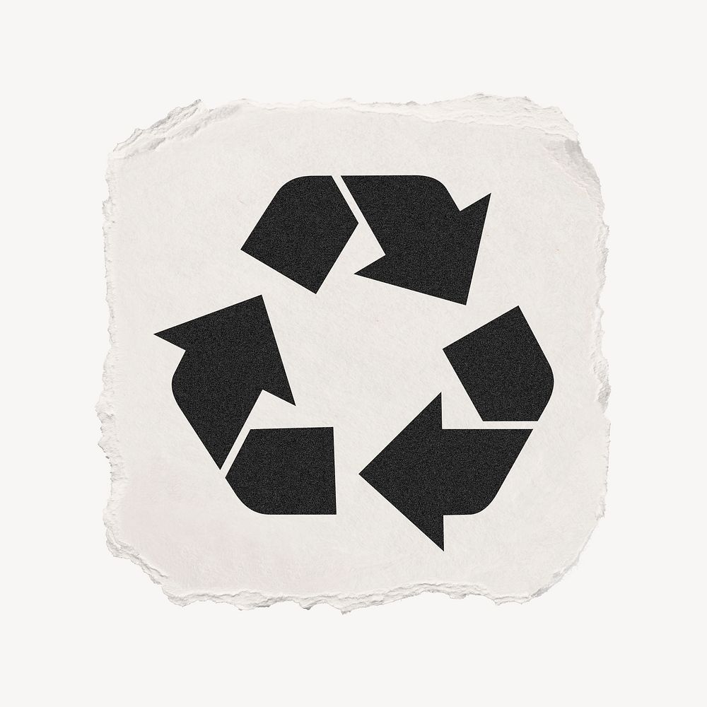 Recycle, environment icon, ripped paper design