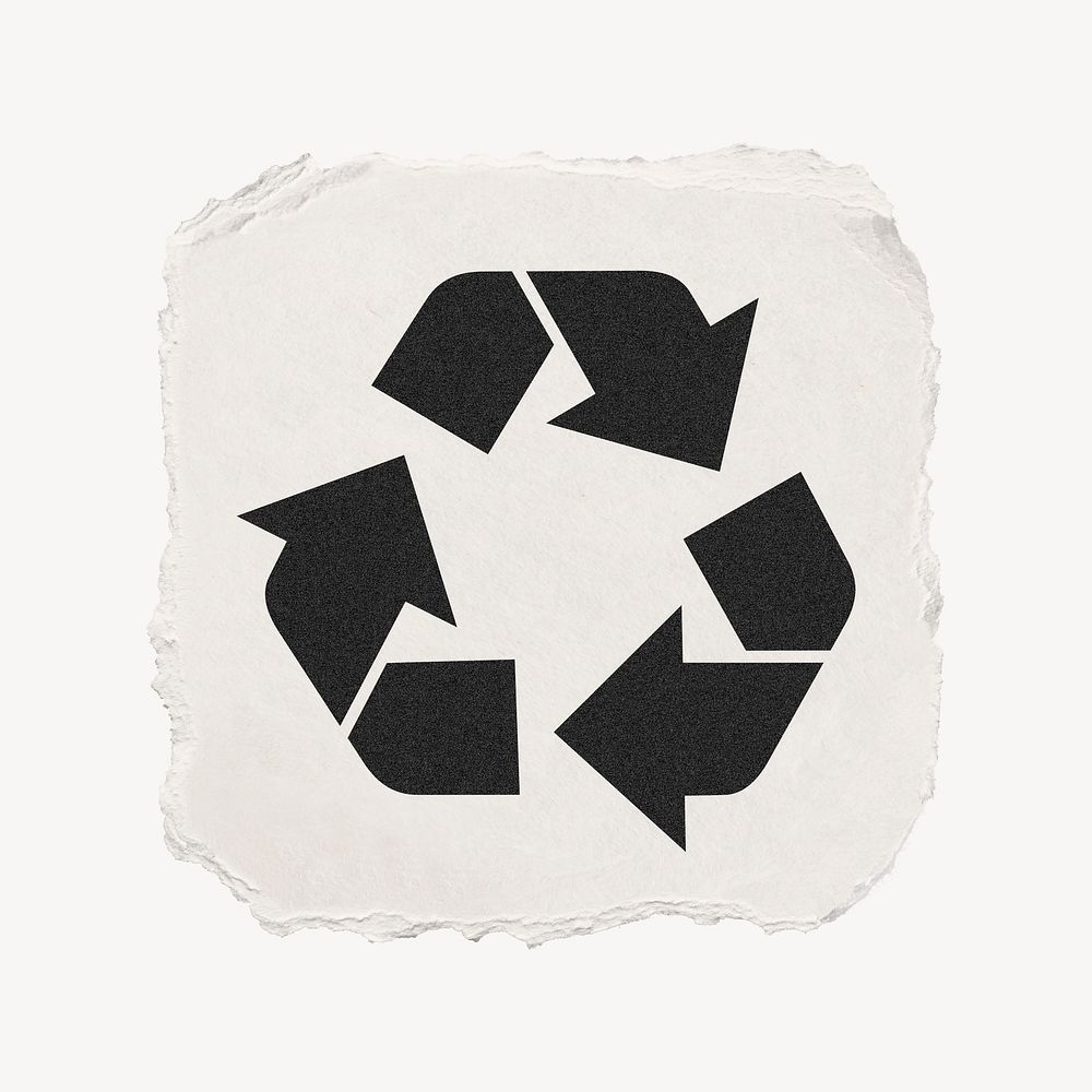 Recycle, environment icon, ripped paper design vector