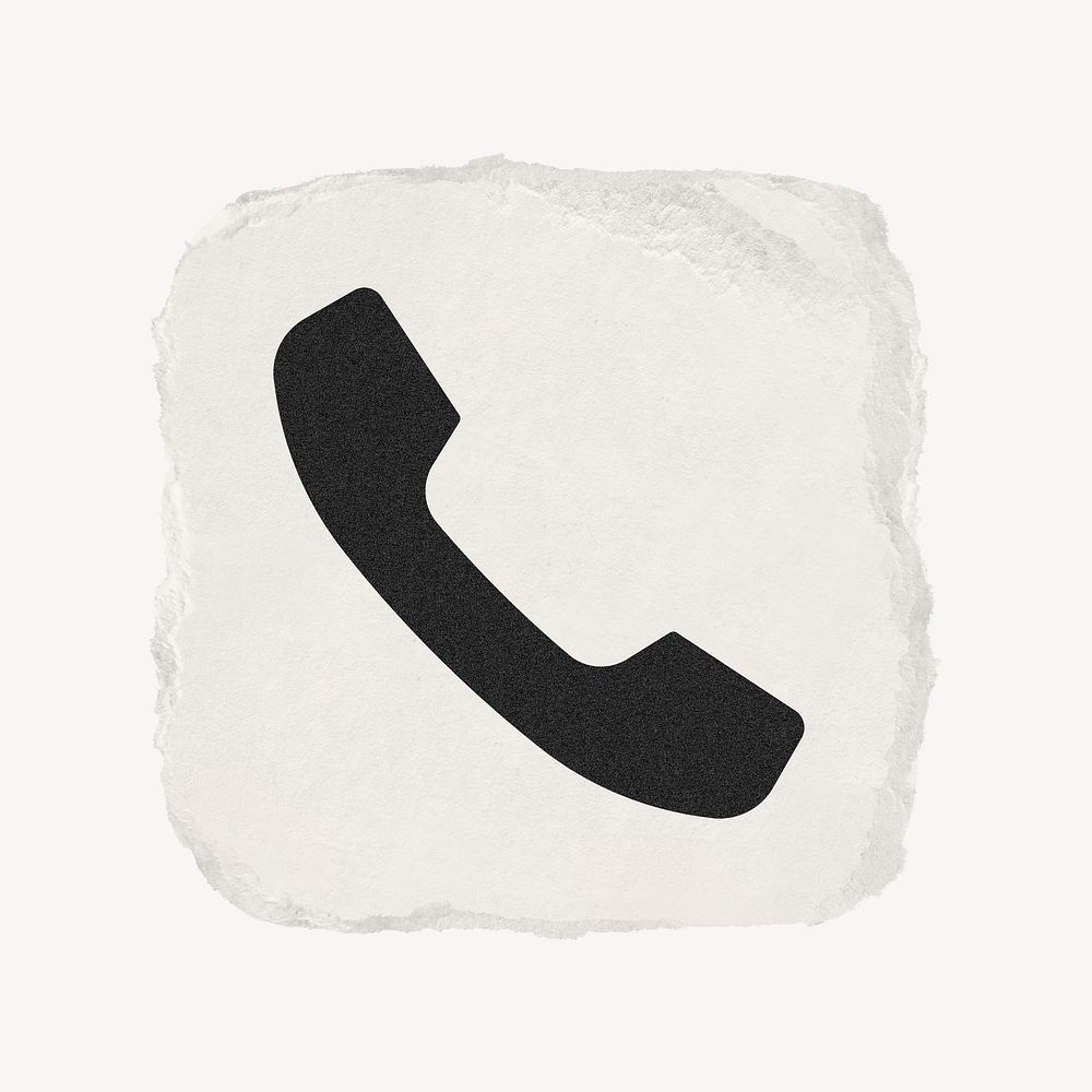 Phone call app icon, ripped paper design