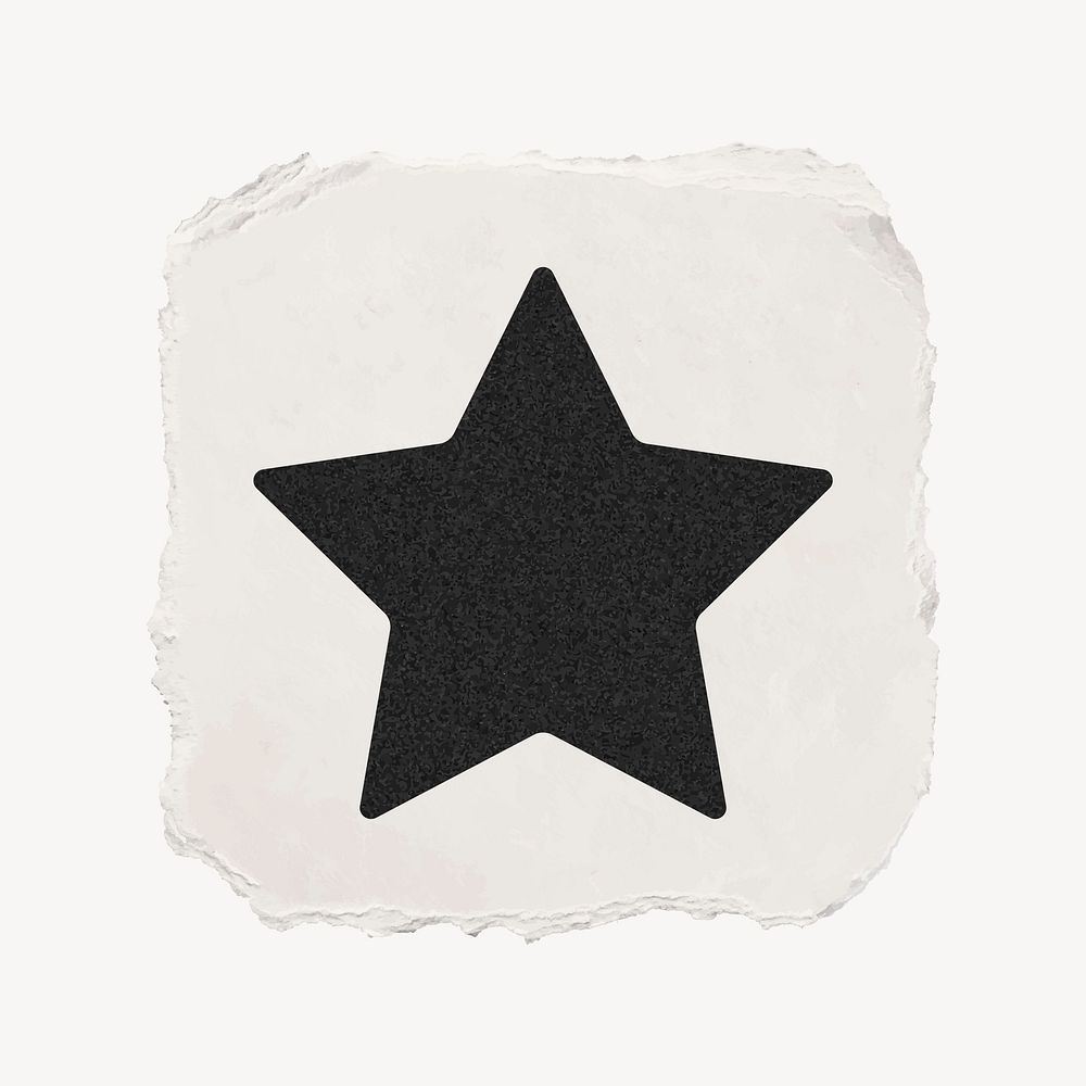 Star shape icon, ripped paper design vector