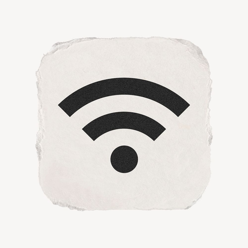 Wifi network icon, ripped paper design