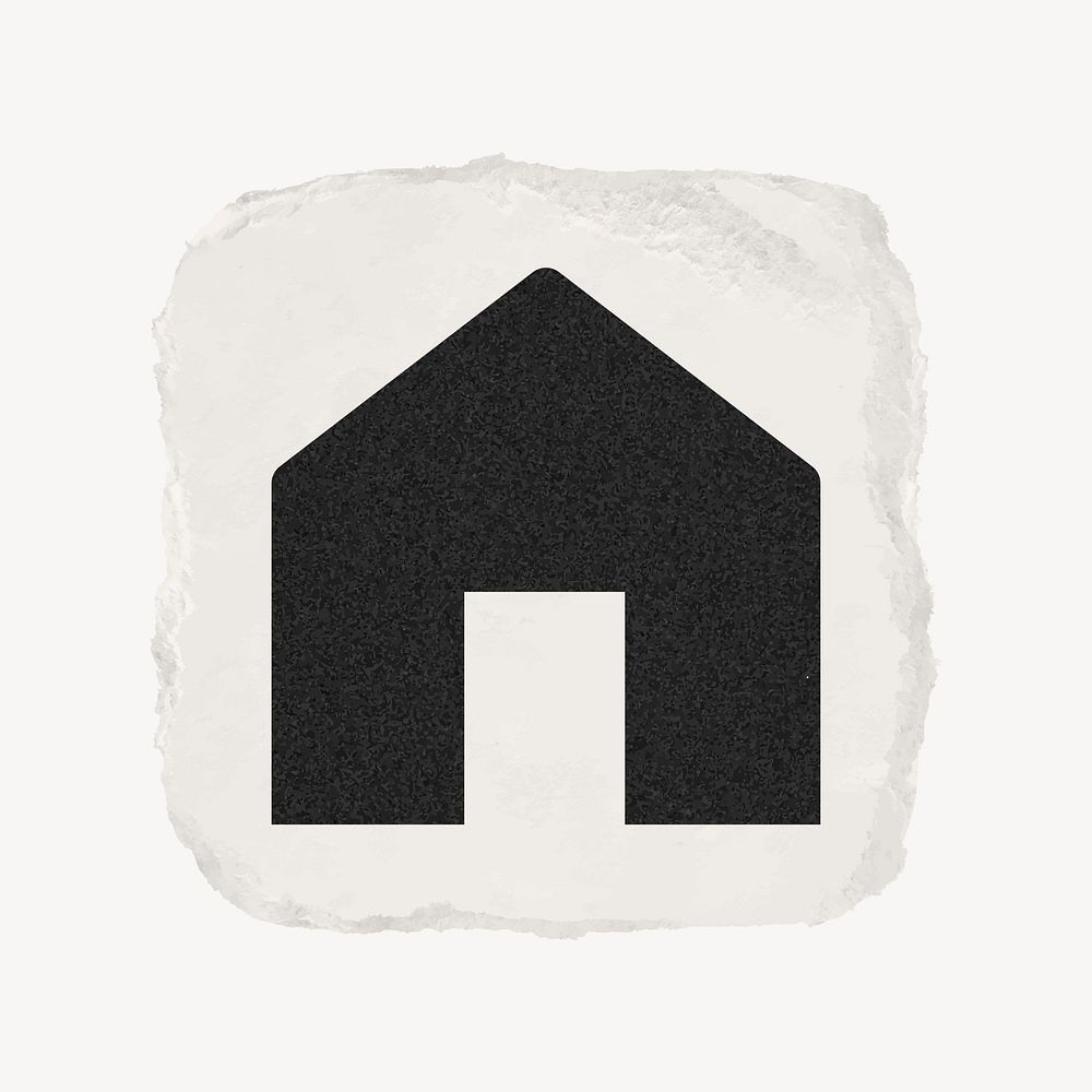 Home icon, ripped paper design vector