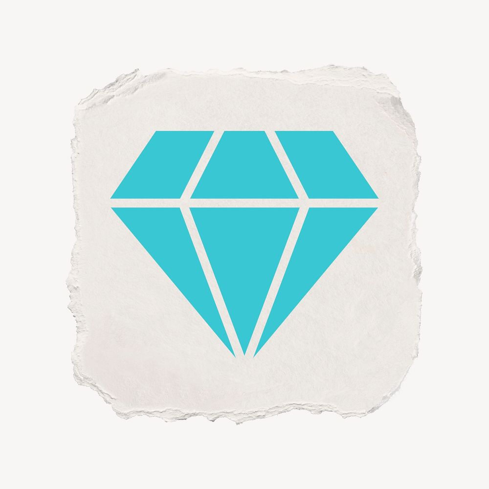 Diamond shape icon, ripped paper | Free Photo - rawpixel