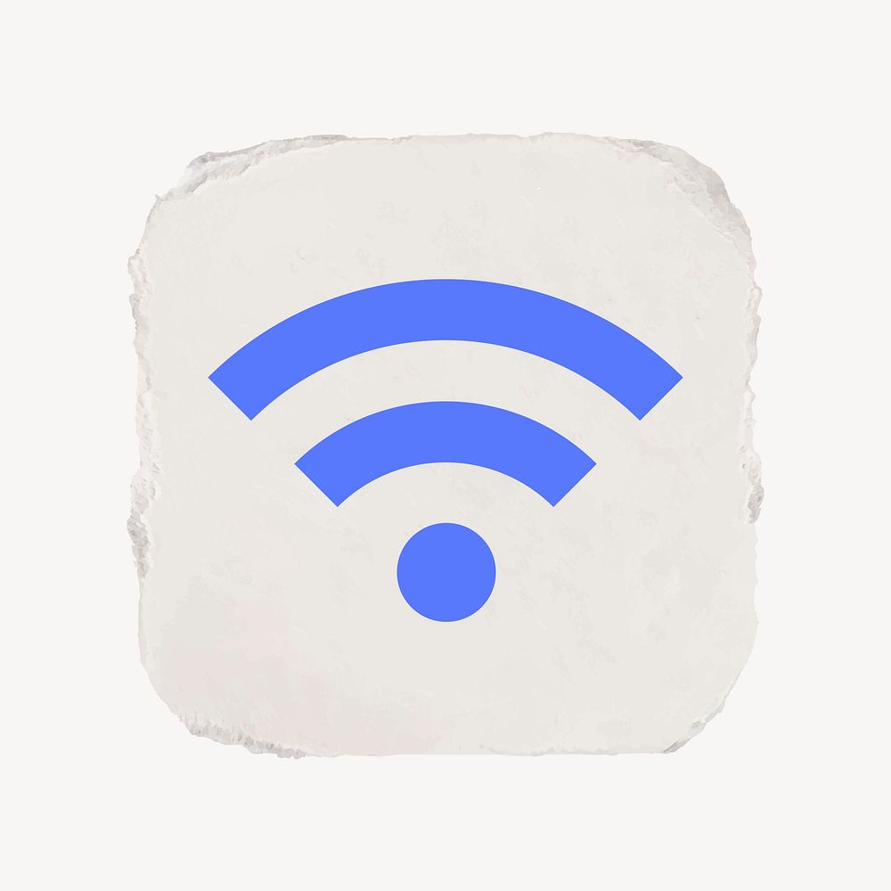 Wifi network icon, ripped paper design vector