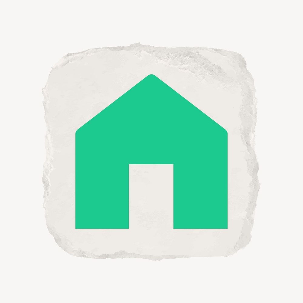 Home icon, ripped paper design vector