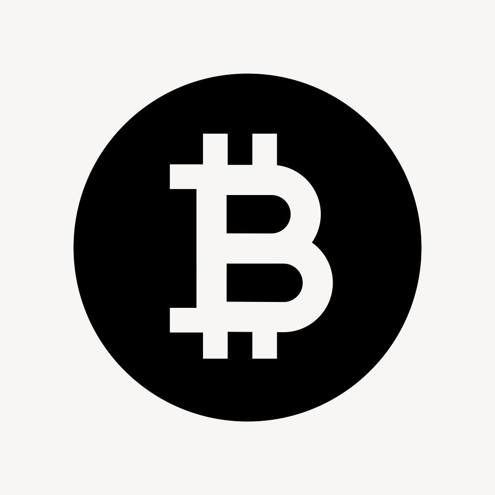 Bitcoin cryptocurrency icon, flat graphic psd