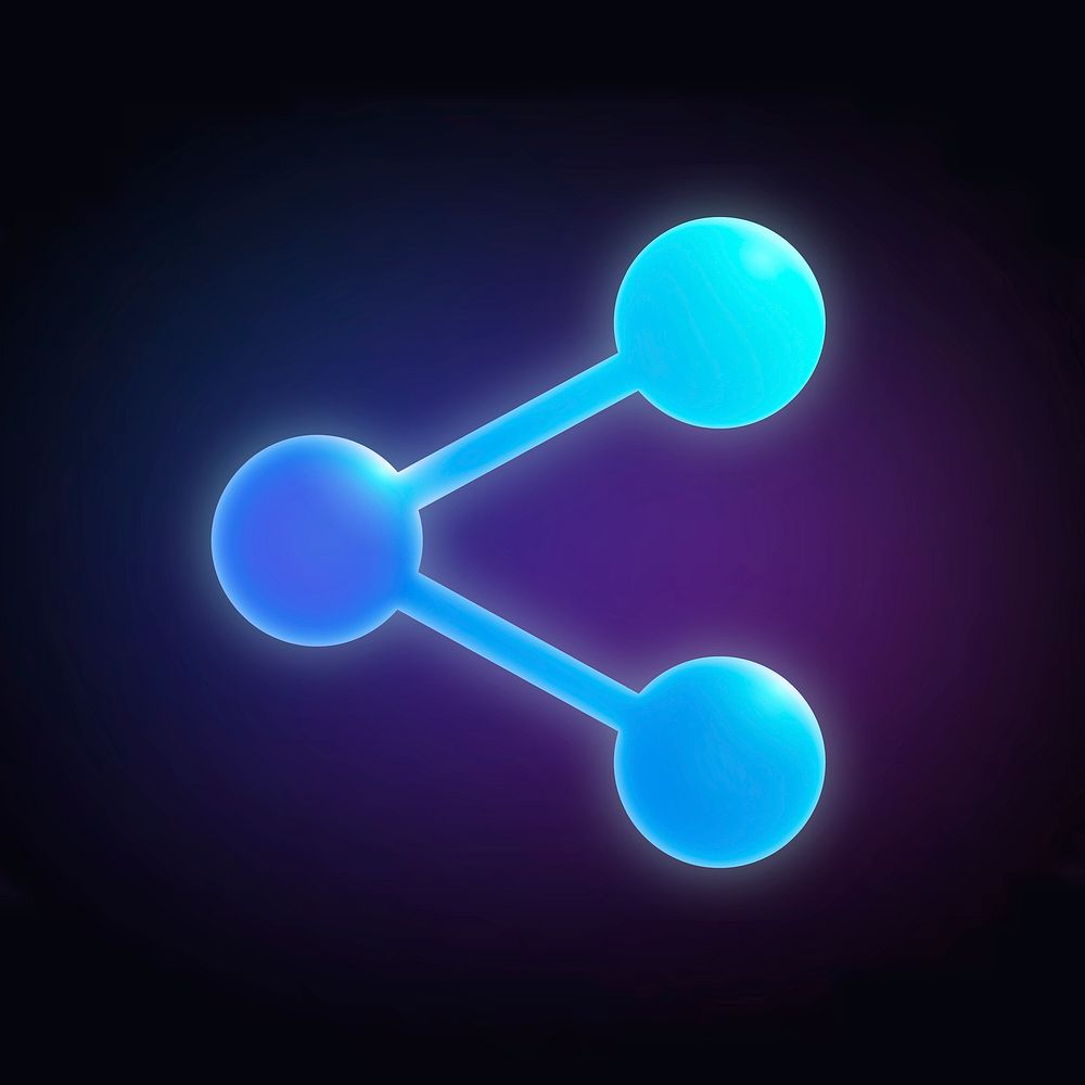 Link icon, neon glow design  psd