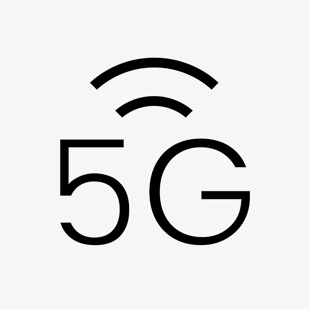 5G network icon, line art illustration  psd