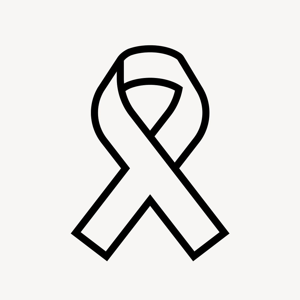 Ribbon icon, line art illustration vector