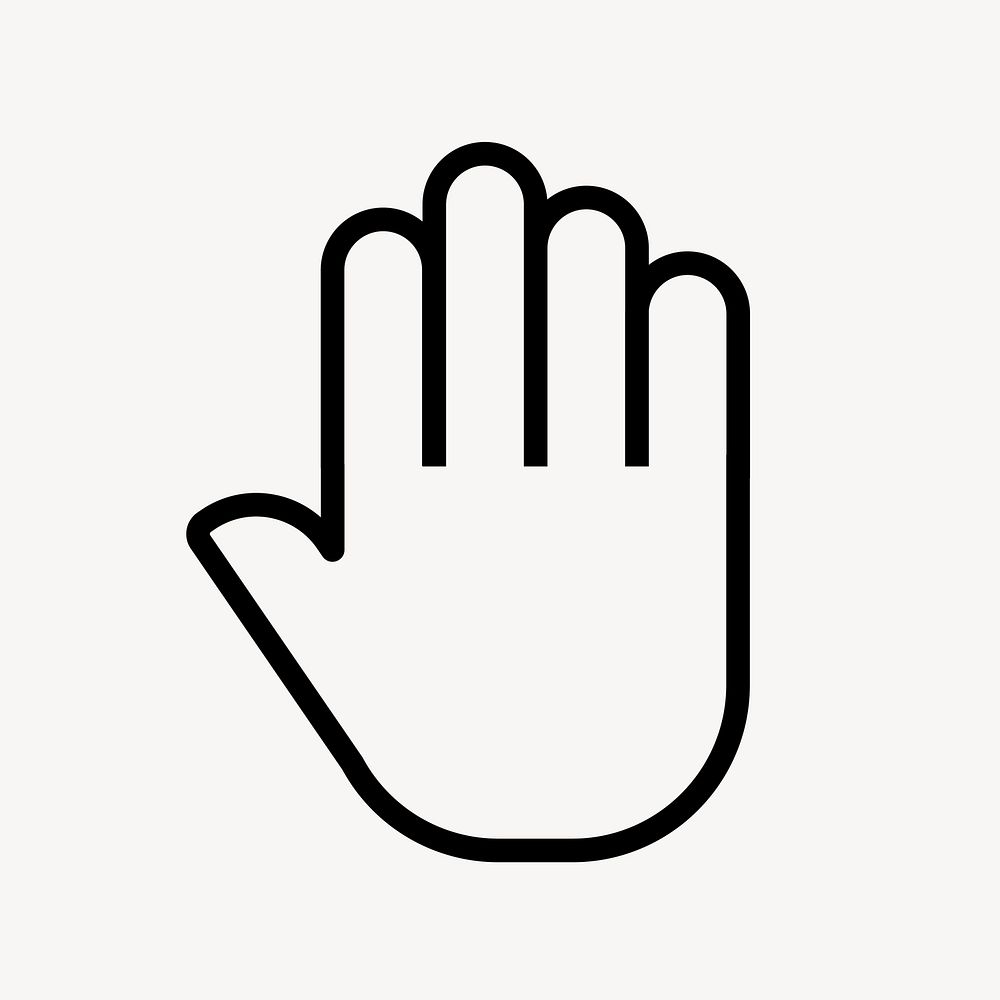 Hand icon, line art illustration vector