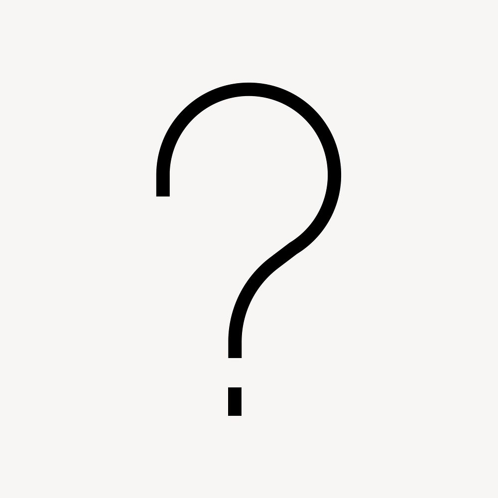 Question mark icon, line art illustration vector