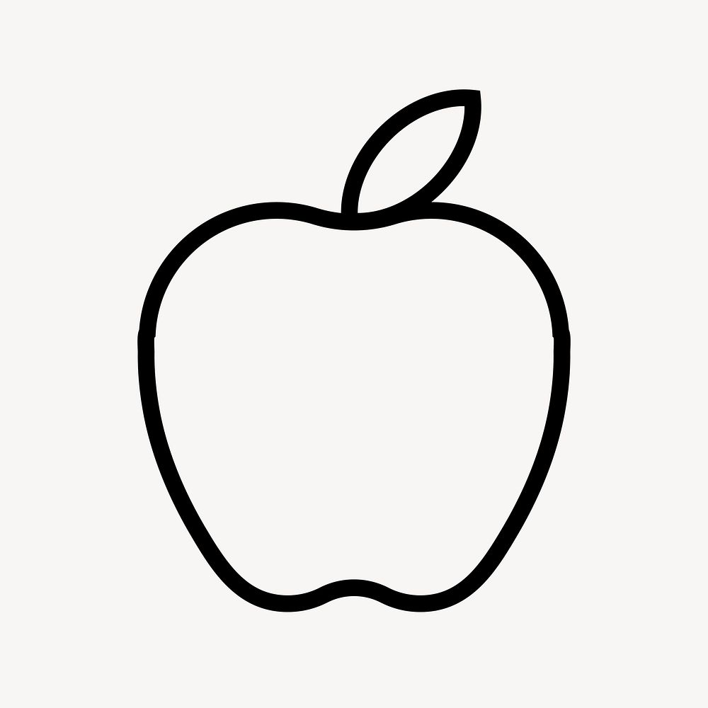 Apple icon, line art illustration vector