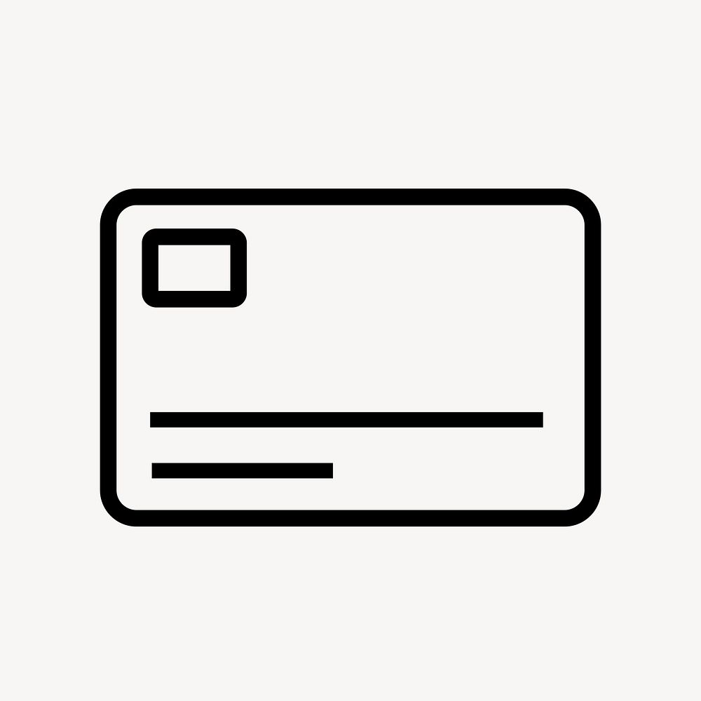 Credit card icon, line art illustration vector