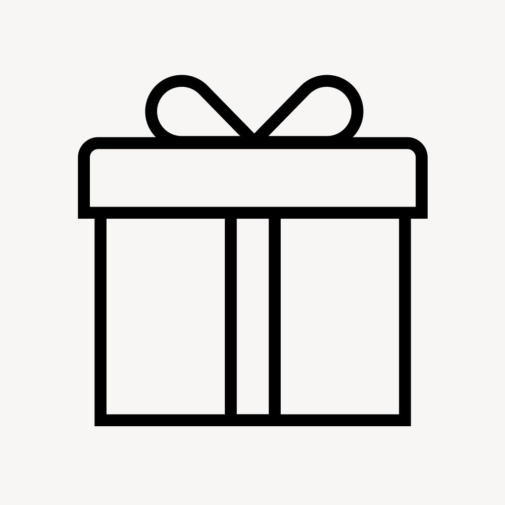 Gift box, reward icon, line art illustration vector