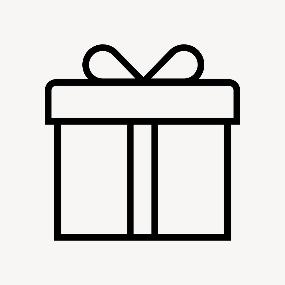 Gift box, reward icon, line art illustration  psd
