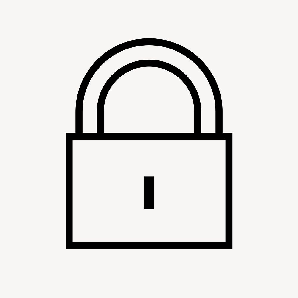 Lock, privacy icon, line art illustration vector