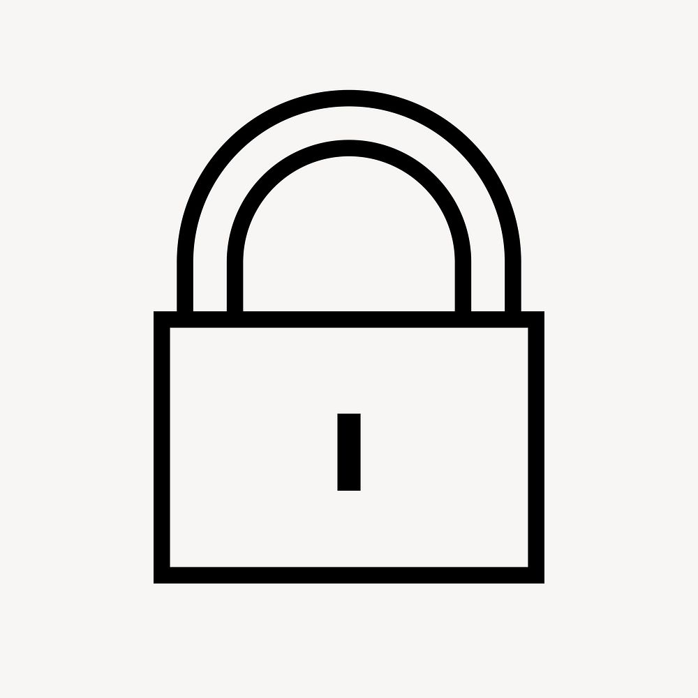 Lock, privacy icon, line art illustration  psd