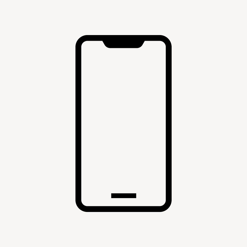 Smartphone icon, line art illustration vector