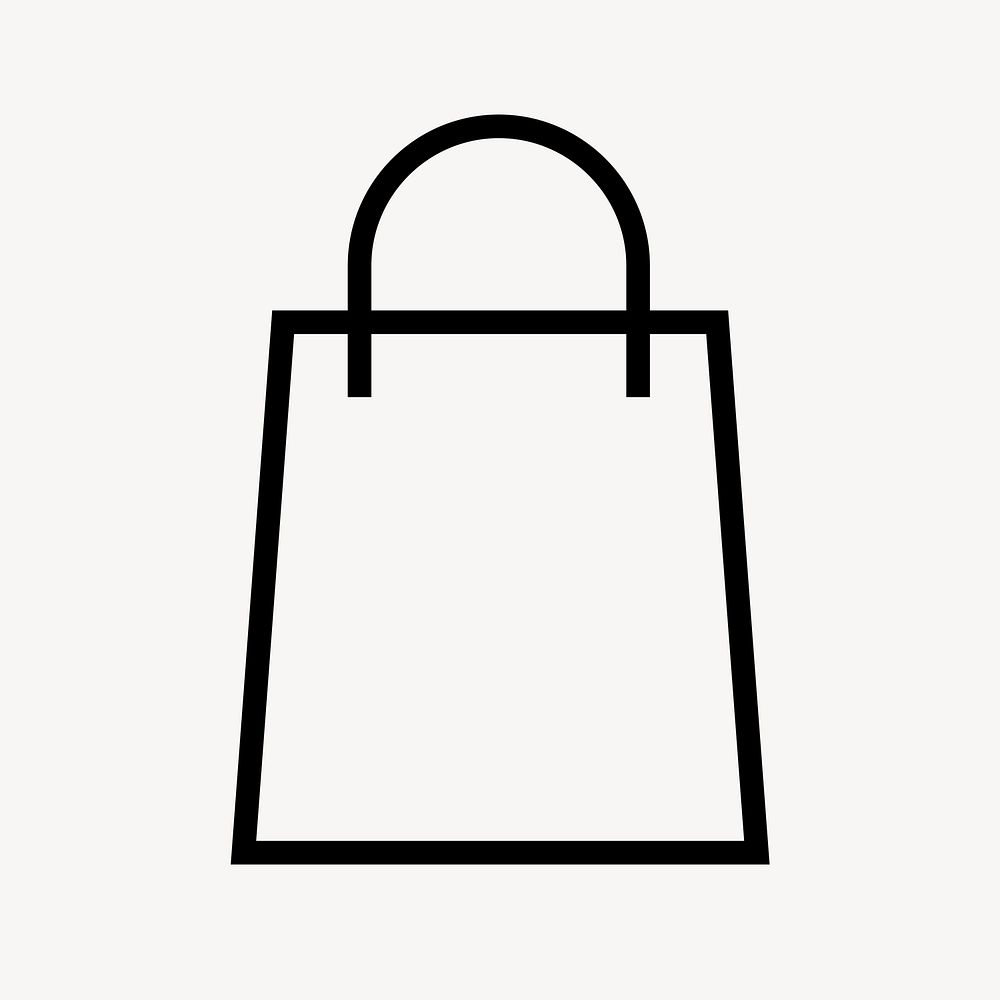 Shopping bag icon, line art illustration vector