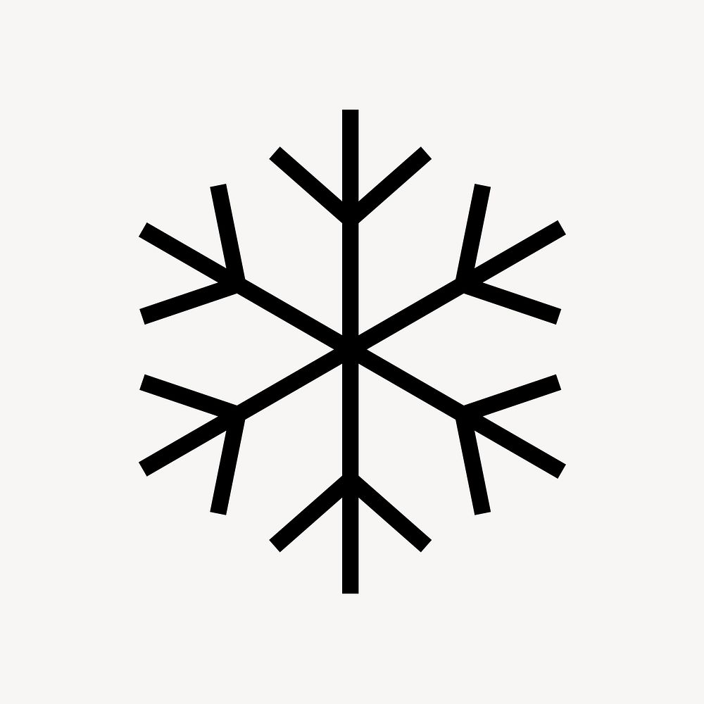 Snowflake icon, line art illustration  psd