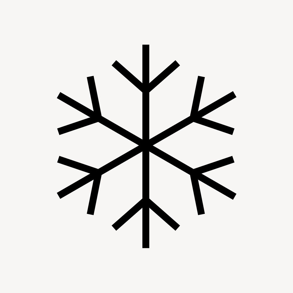 Snowflake icon, line art illustration