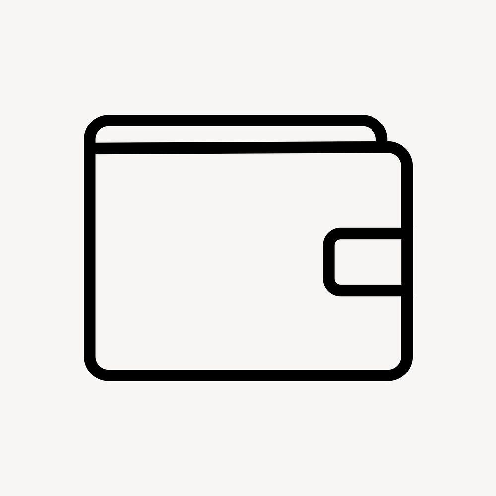 Wallet payment icon, line art illustration  psd