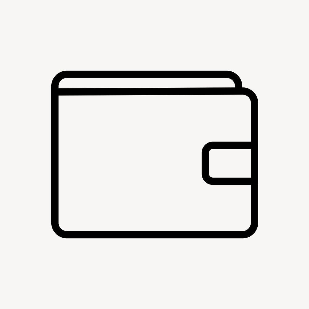 Wallet payment icon, line art illustration
