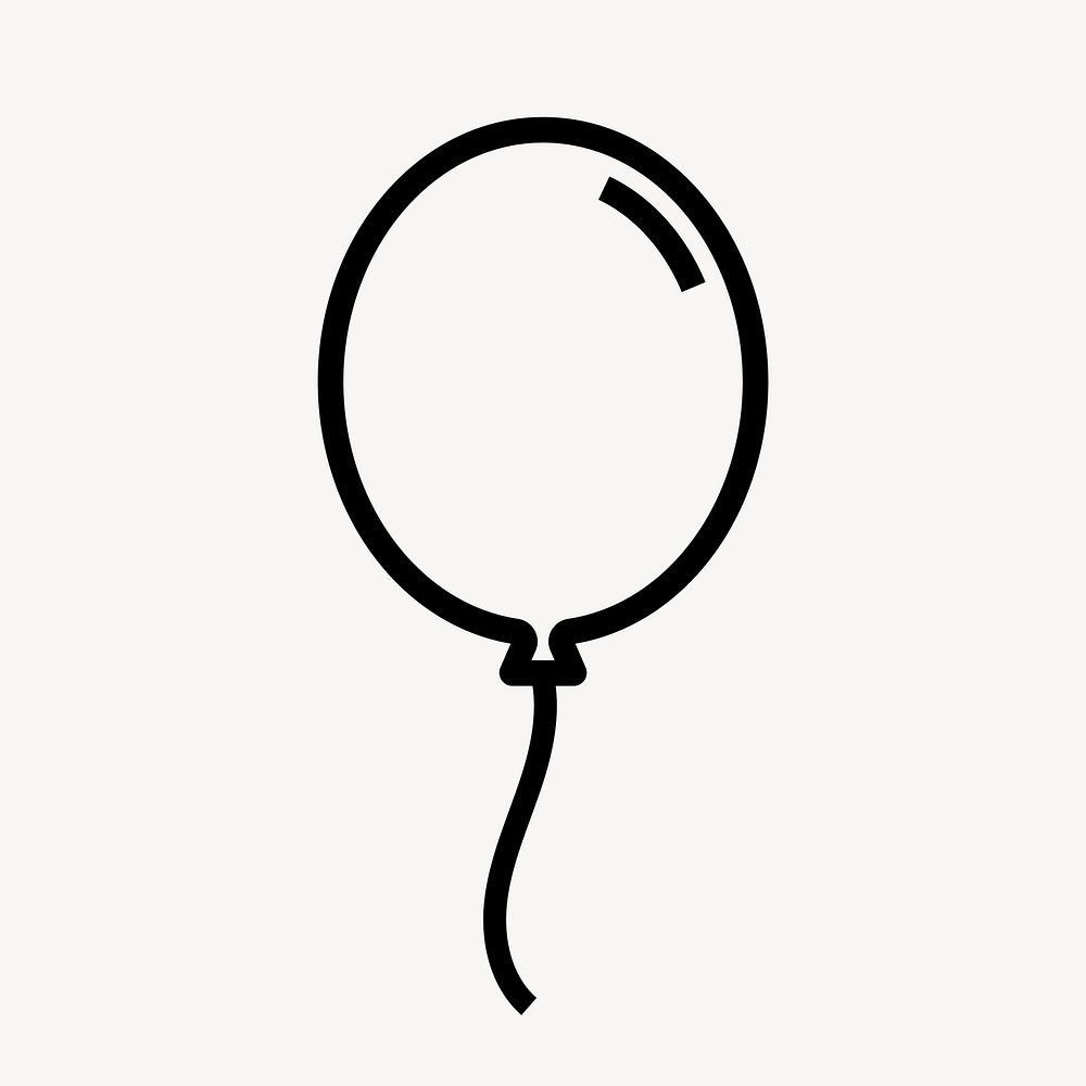 Floating balloon icon, line art illustration vector