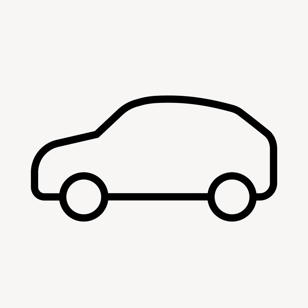 EV car icon, line art illustration vector