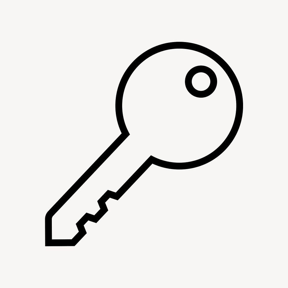 Key, safety icon, line art illustration vector