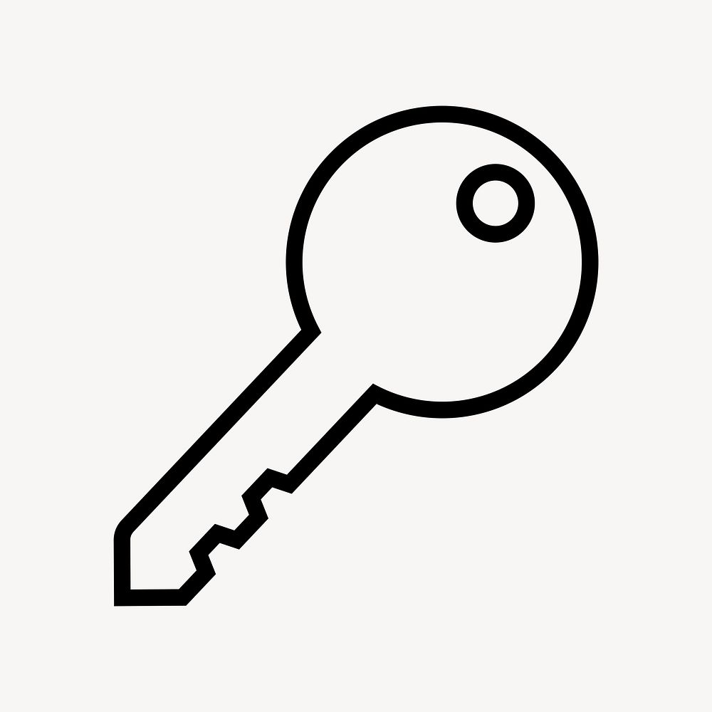 Key, safety icon, line art illustration  psd