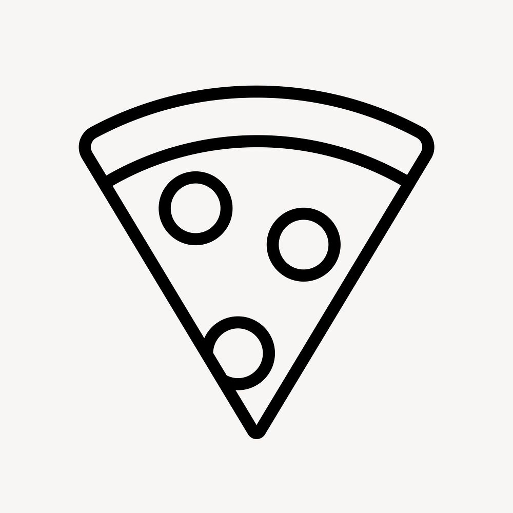 Pizza icon, line art illustration vector