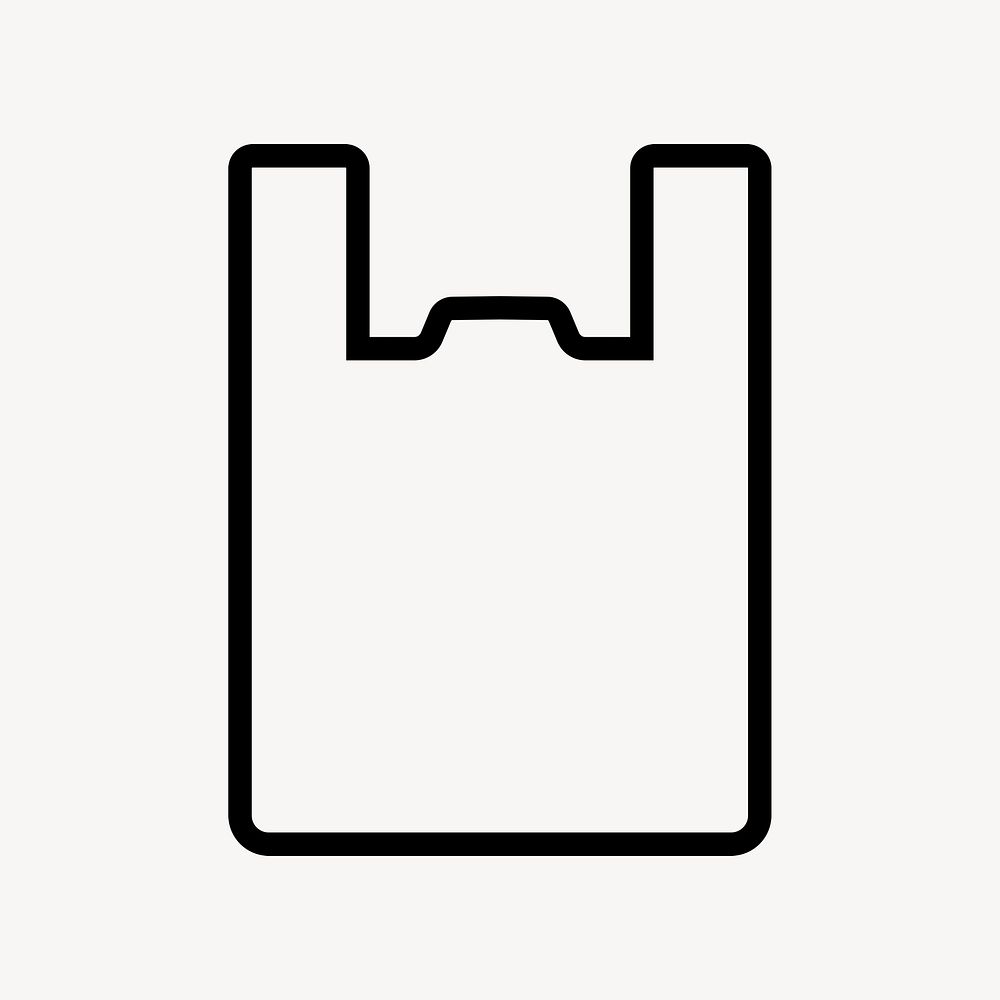 Plastic bag icon, line art illustration  psd