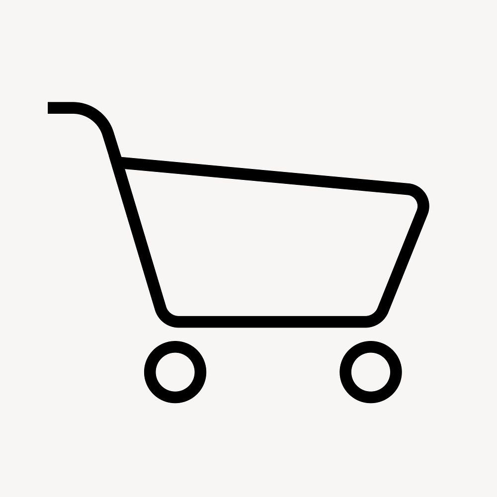 Shopping cart icon, line art illustration vector