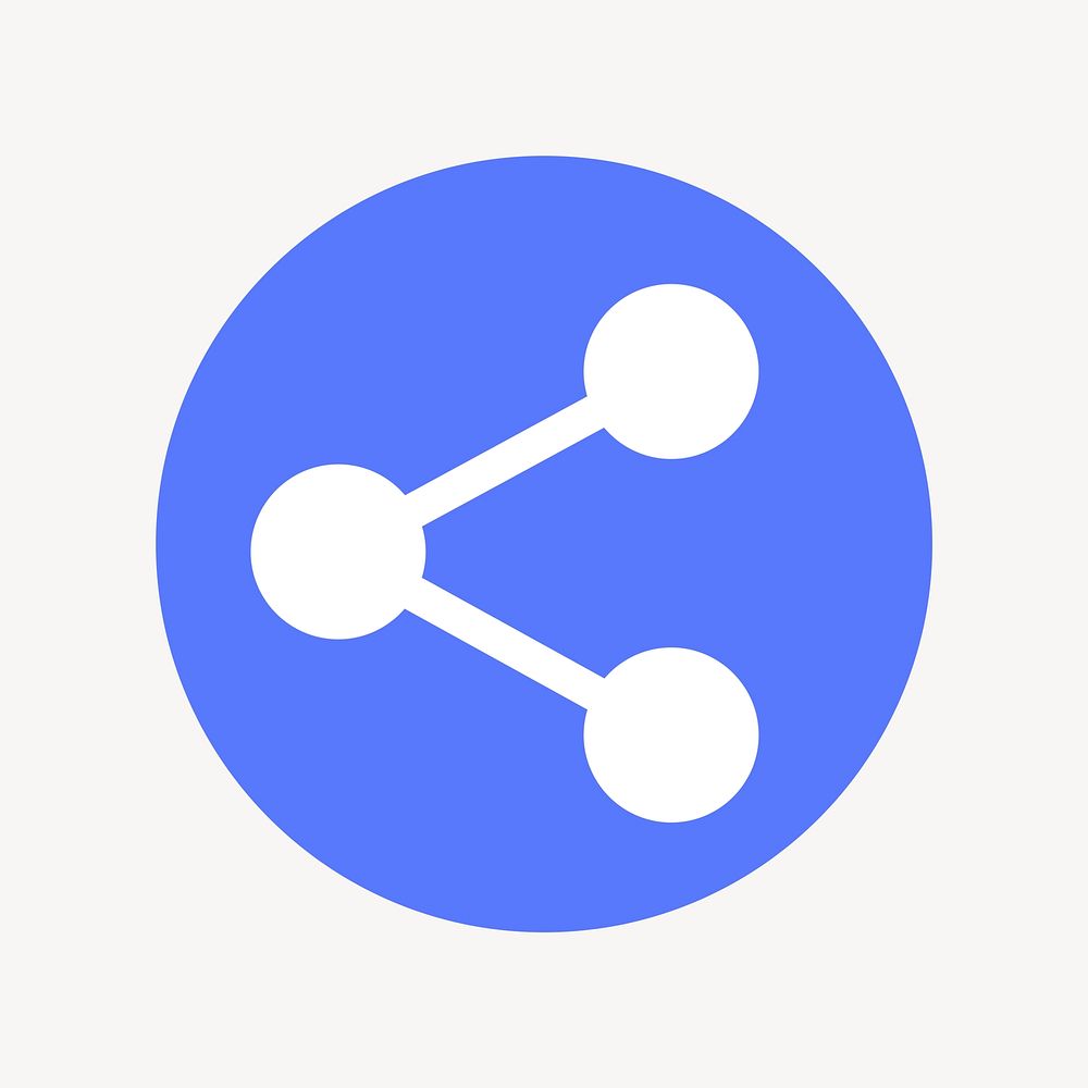 Link icon badge, flat circle design vector