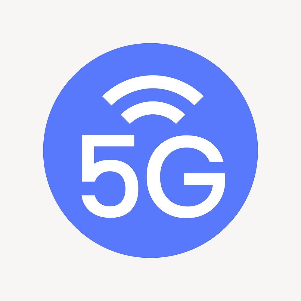 5G network icon badge, flat circle design