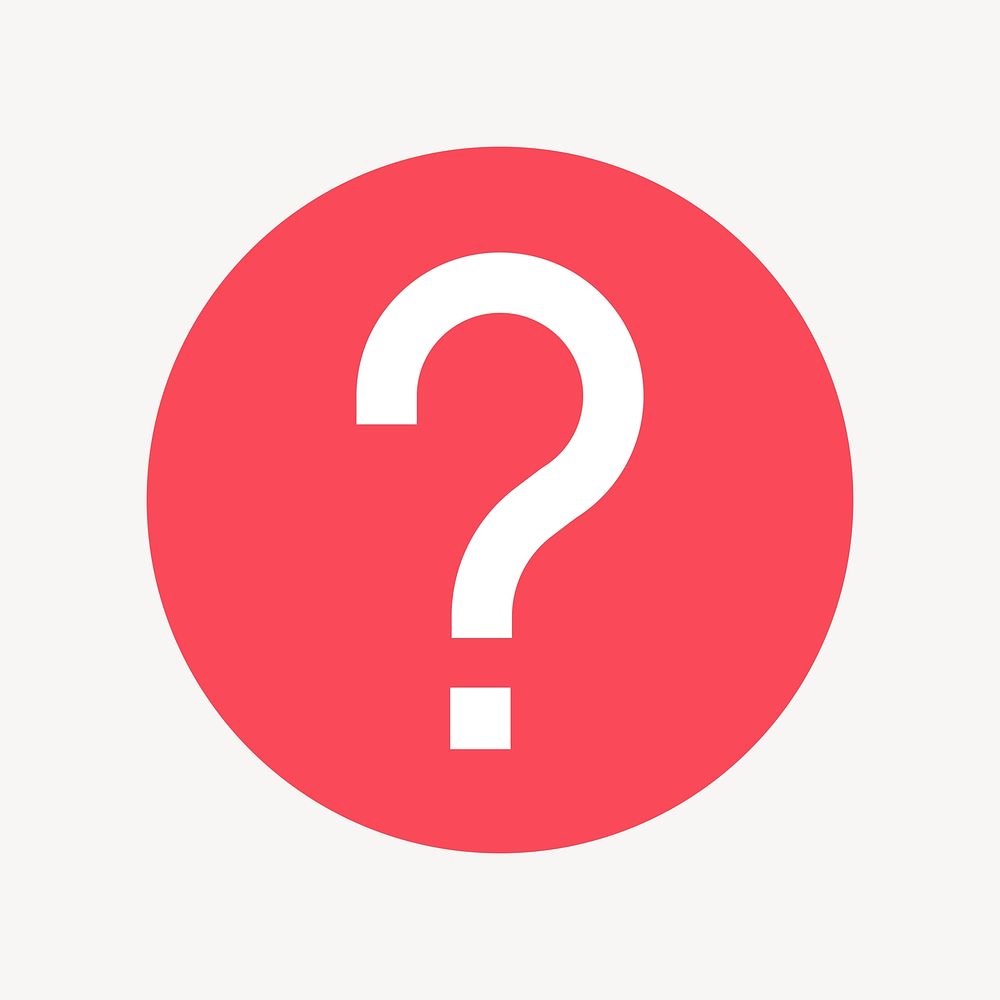 Question mark icon badge, flat circle design  psd